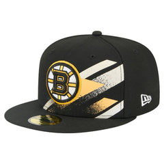 Boston Bruins New Era Faded Lines 59FIFTY Fitted Hat - Black | New Era on sale