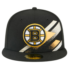 Boston Bruins New Era Faded Lines 59FIFTY Fitted Hat - Black | New Era on sale