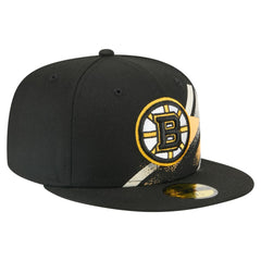 Boston Bruins New Era Faded Lines 59FIFTY Fitted Hat - Black | New Era on sale