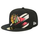 Chicago Blackhawks New Era Faded Lines 59FIFTY Fitted Hat - Black | New Era Lifestyle