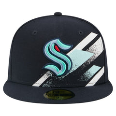 Seattle Kraken New Era Faded Lines 59FIFTY Fitted Hat - Deep Sea Blue | New Era online
