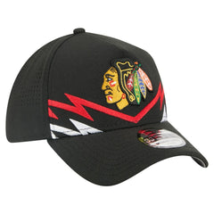 Chicago Blackhawks New Era 39THIRTY A-Frame Perforated Flex Hat - Black | New Era on sale