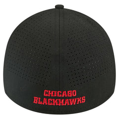 Chicago Blackhawks New Era 39THIRTY A-Frame Perforated Flex Hat - Black | New Era on sale