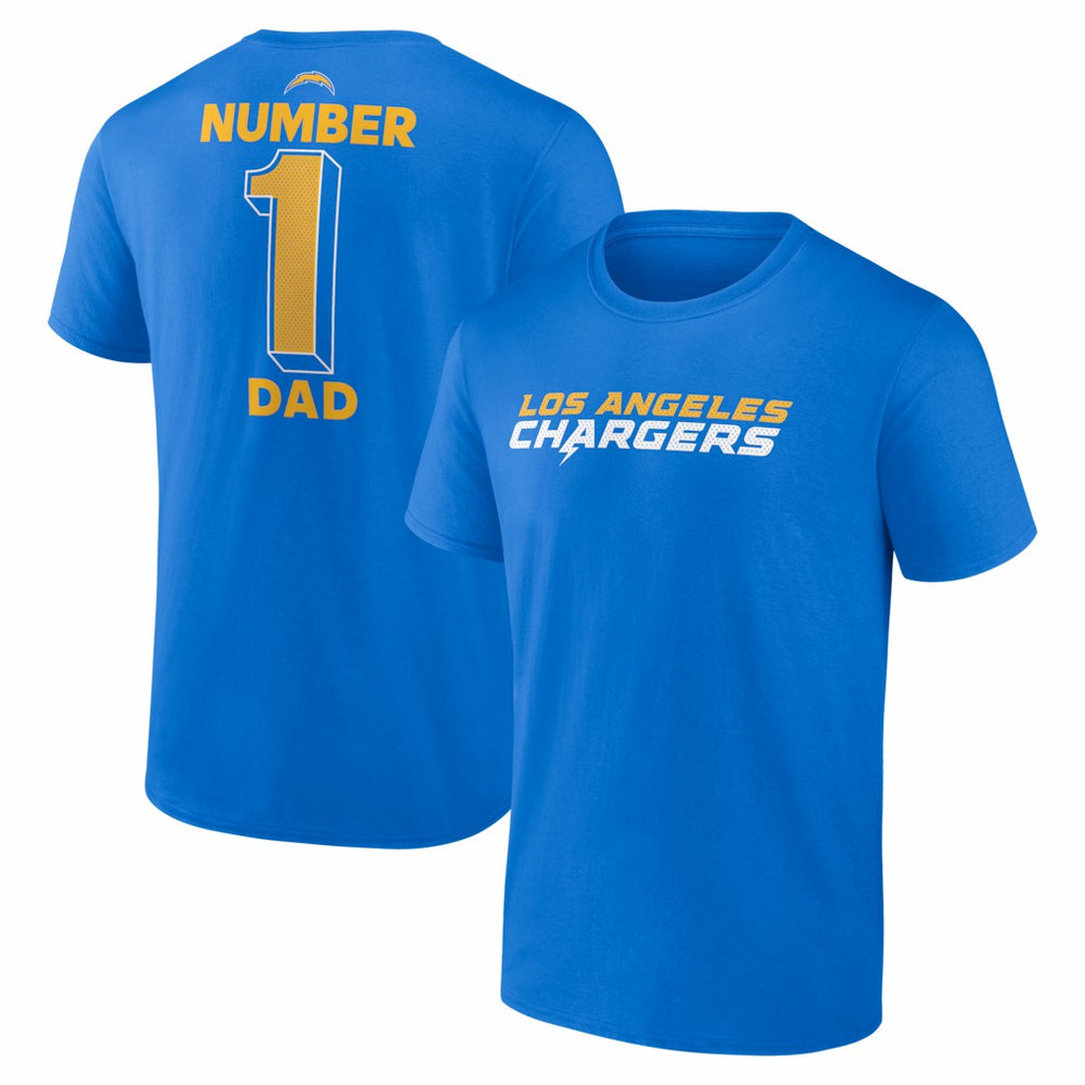 Los Angeles Chargers #1 Dad Jersey T-Shirt - Powder Blue - NFL