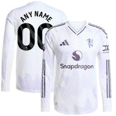 Adidas - Manchester United 2025/26 Away Long Sleeve Custom Jersey - White