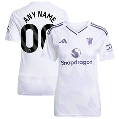 Adidas - Manchester United Women's 2025/26 Away Replica Custom Jersey - White