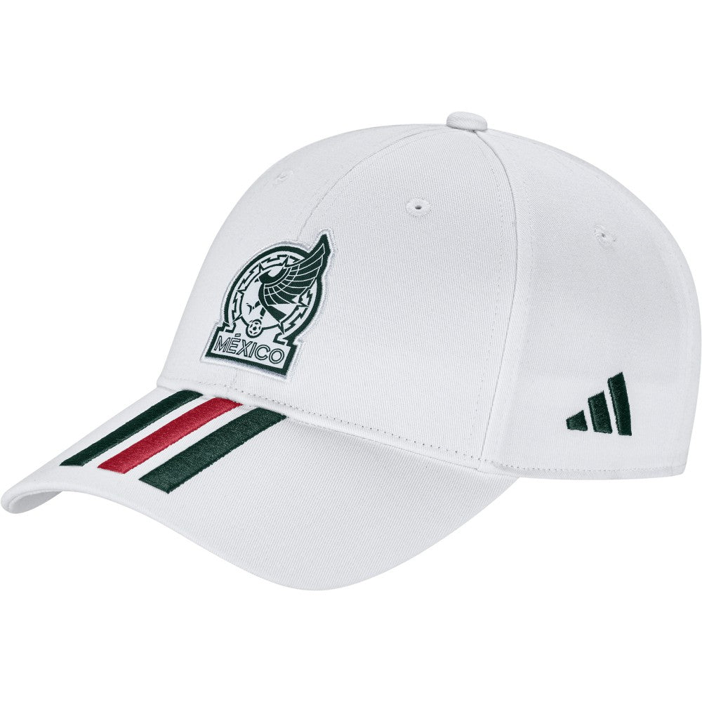 Adidas - Mexico National Team Unisex FIFA x World Cup 2026 3 Stripes Baseball Adjustable Hat - White