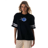 Orlando Magic The Wild Collective Women's Vintage Drop Shoulder Oversized Boyfriend T-Shirt Black