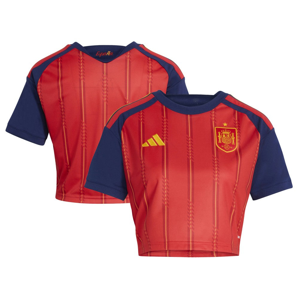 Adidas - Spain National Team Women's FIFA x World Cup 2026 Home Cropped Replica Jersey - Red
