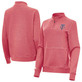 Minnesota Twins Antigua Women's Crush Stars and Stripes Team Logo Quarter-Zip Pullover Top Discount