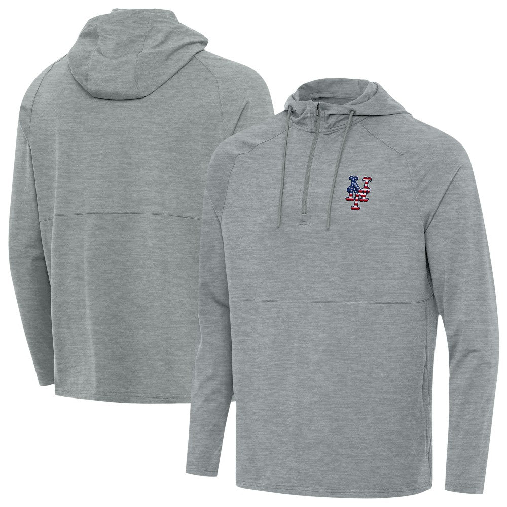 New York Mets Antigua Spikes Stars and Stripes Team Logo Quarter-Zip Pullover Hoodie Online