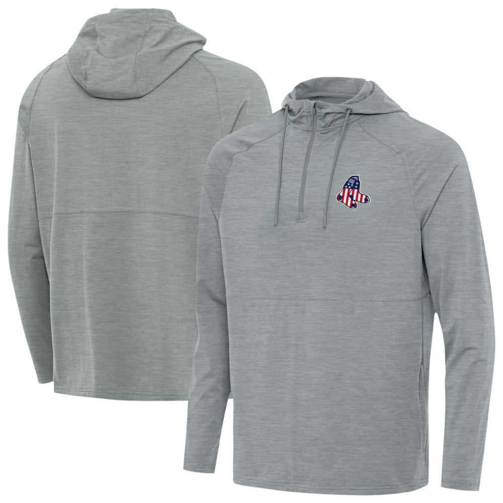 Boston Red Sox Antigua Spikes Stars and Stripes Team Logo Quarter-Zip Pullover Hoodie Discount