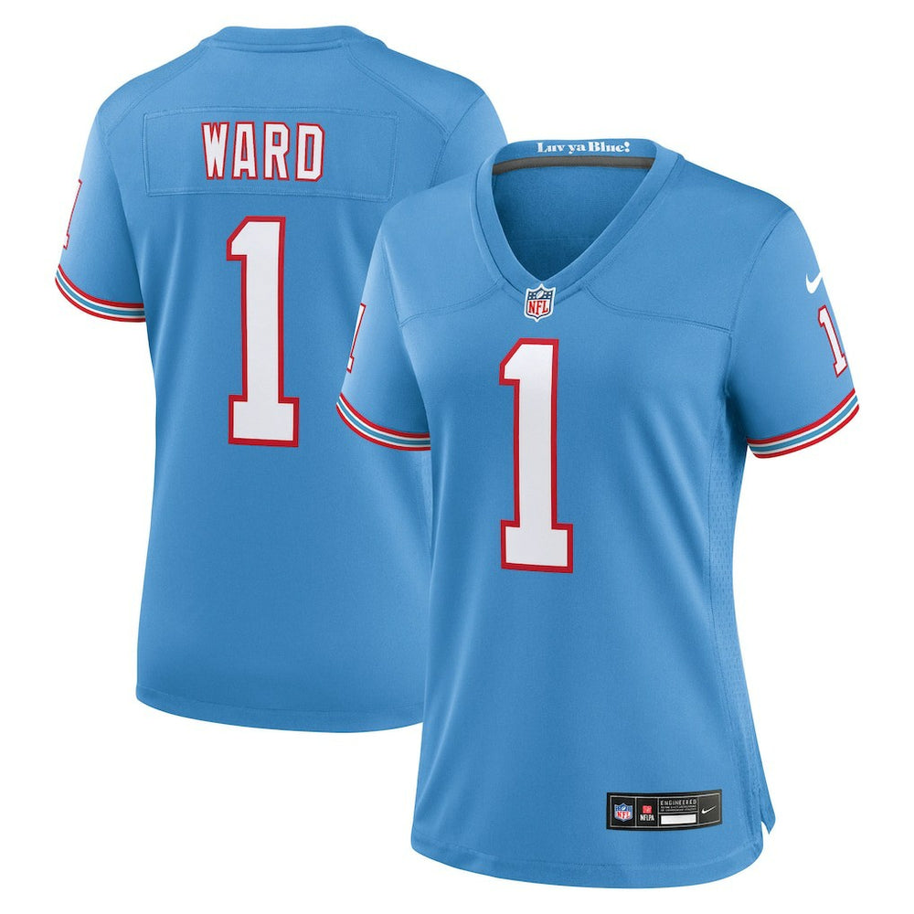 Cam Ward Tennessee Titans Women's 2025 NFL Draft 2nd Alternate Game Jersey - Light Blue - Nike