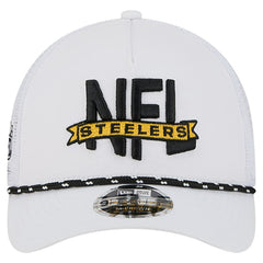 Pittsburgh Steelers New Era NFL 9FORTY A-Frame M-Crown Adjustable Trucker Hat - White - NFL