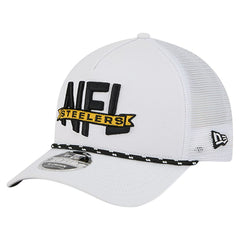 Pittsburgh Steelers New Era NFL 9FORTY A-Frame M-Crown Adjustable Trucker Hat - White - NFL