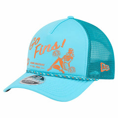 Miami Dolphins New Era Gas Station 9FORTY A-Frame M-Crown Adjustable Trucker Hat - Aqua - NFL