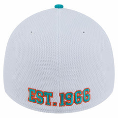 Miami Dolphins New Era Dashmark Rays 39THIRTY Flex Hat - White/Aqua - NFL