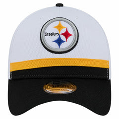 Pittsburgh Steelers New Era Dashmark Rays 39THIRTY Flex Hat - White/Black - NFL
