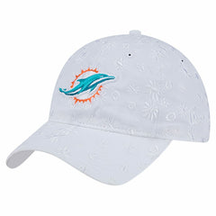 Miami Dolphins New Era Women's Floral 9TWENTY Adjustable Hat - White - NFL