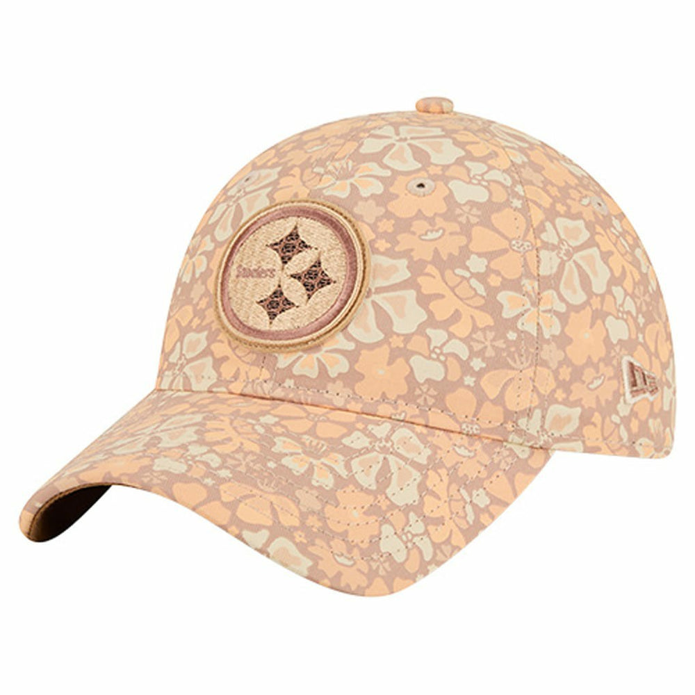 Pittsburgh Steelers New Era Women's Floral 9TWENTY Adjustable Hat - Tan - NFL