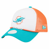 Miami Dolphins New Era Women's Friendship Bracelet 9FORTY Adjustable Hat - White/Aqua - NFL