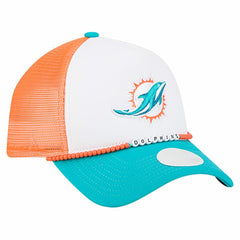 Miami Dolphins New Era Women's Friendship Bracelet 9FORTY Adjustable Hat - White/Aqua - NFL