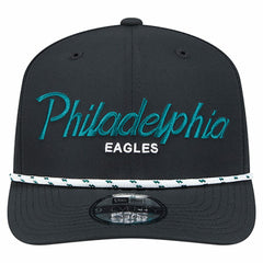 Philadelphia Eagles New Era Script 9SEVENTY Adjustable Hat - Black - NFL