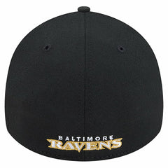 Baltimore Ravens New Era Overlap Logo 39THIRTY Stretch Fit Hat - Black - NFL