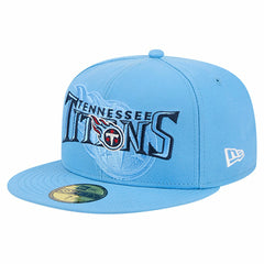 Tennessee Titans New Era Overlap Wordmark 59FIFTY Fitted Hat - Light Blue - NFL