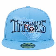 Tennessee Titans New Era Overlap Wordmark 59FIFTY Fitted Hat - Light Blue - NFL