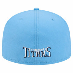 Tennessee Titans New Era Overlap Wordmark 59FIFTY Fitted Hat - Light Blue - NFL