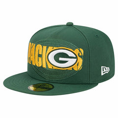 Green Bay Packers New Era Overlap Wordmark 59FIFTY Fitted Hat - Green - NFL