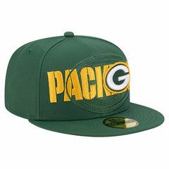 Green Bay Packers New Era Overlap Wordmark 59FIFTY Fitted Hat - Green - NFL