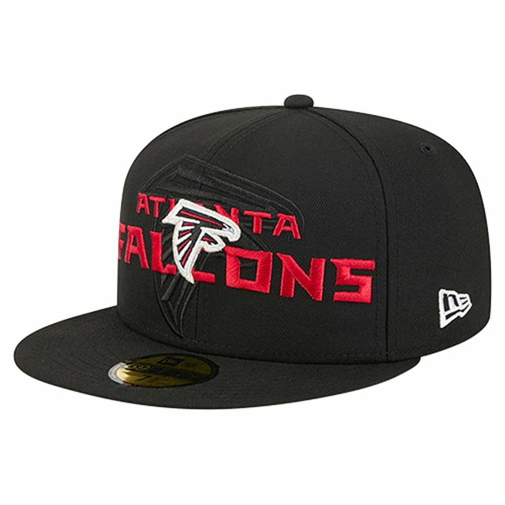 Atlanta Falcons New Era Overlap Wordmark 59FIFTY Fitted Hat - Black - NFL