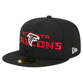 Atlanta Falcons New Era Overlap Wordmark 59FIFTY Fitted Hat - Black - NFL