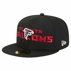 Atlanta Falcons New Era Overlap Wordmark 59FIFTY Fitted Hat - Black - NFL