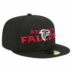 Atlanta Falcons New Era Overlap Wordmark 59FIFTY Fitted Hat - Black - NFL