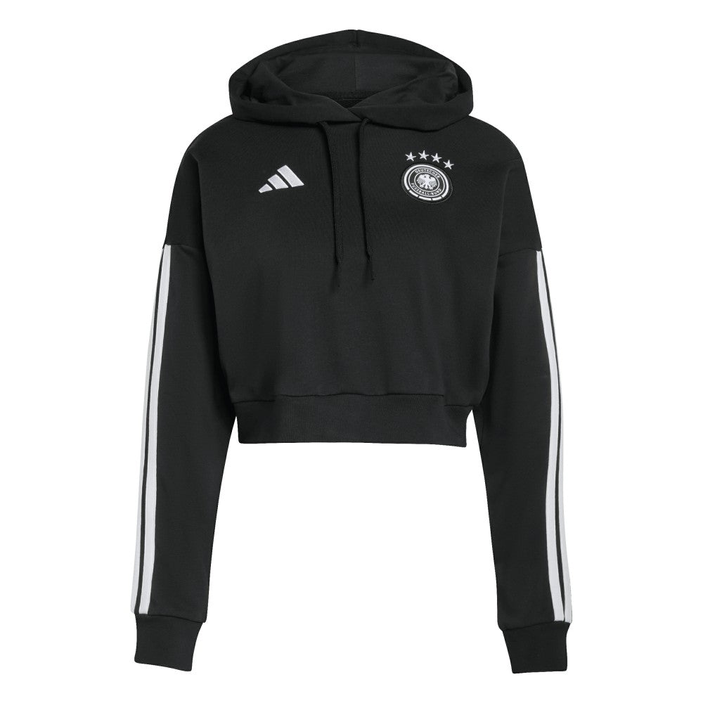 Adidas - Germany National Team Women's FIFA x World Cup Alphaskin Cropped Hoodie - Black