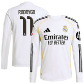 Adidas - Rodrygo Real Madrid 2025/26 Home Long Sleeve Jersey - White
