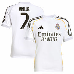 Adidas - Vini Jr. Real Madrid Youth 2025/26 Home Replica Jersey - White