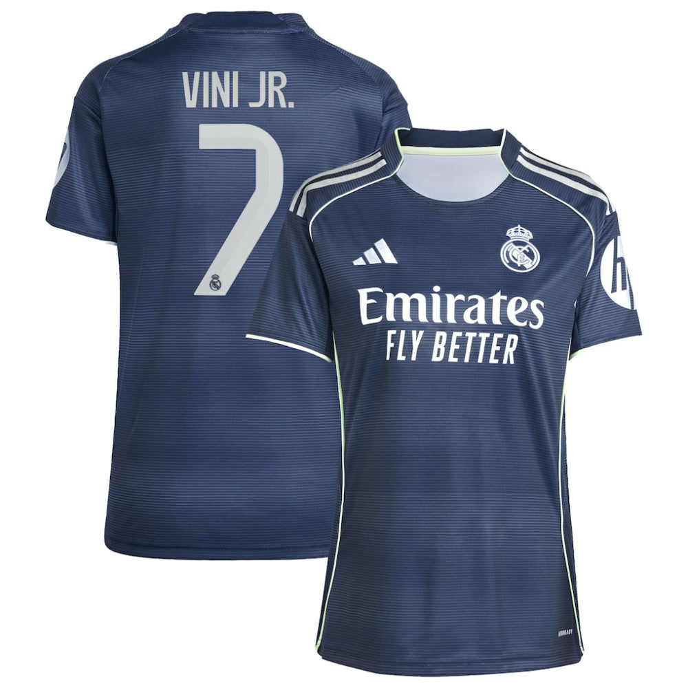 Adidas - Vini Jr. Real Madrid Women's 2025/26 Away Replica Player Jersey - Blue