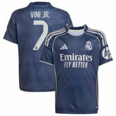 Adidas - Vini Jr. Real Madrid Youth 2025/26 Away Replica Player Jersey - Blue