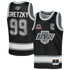Wayne Gretzky Los Angeles Kings Mitchell & Ness Youth Maxxed Out Fashion Basketball Jersey - Black | NHL discount