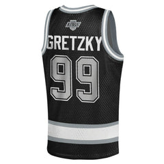 Wayne Gretzky Los Angeles Kings Mitchell & Ness Youth Maxxed Out Fashion Basketball Jersey - Black | NHL discount