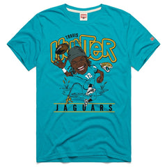 Travis Hunter Jacksonville Jaguars Homage Unisex Caricature Player Graphic Tri-Blend T-Shirt - Teal - NFL
