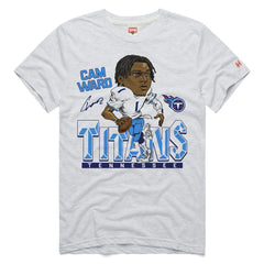 Cameron Ward Tennessee Titans Homage Unisex Caricature Player Graphic Tri-Blend T-Shirt - Ash - NFL