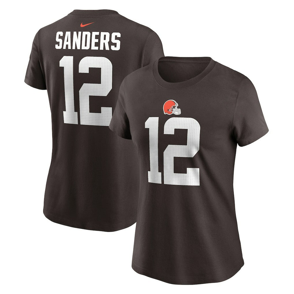 Shedeur Sanders Cleveland Browns Women's 2025 NFL Draft Name & Number T-Shirt - Brown - Nike
