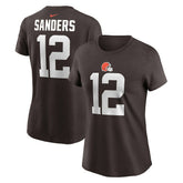 Shedeur Sanders Cleveland Browns Women's 2025 NFL Draft Name & Number T-Shirt - Brown - Nike