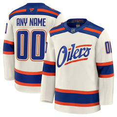 Edmonton Oilers Fanatics Alternate Premium Custom Jersey - Light Beige | Fanatics Lifestyle