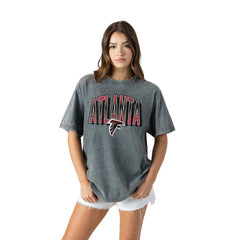Atlanta Falcons Gameday Couture Women's Peak Performance Oversized Snow Wash T-Shirt - Gray - NFL